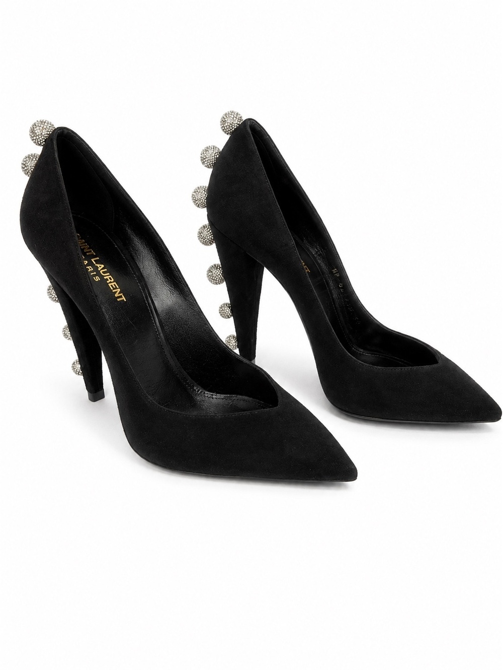 Saint Laurent Era 110 Ball Strass Crystal Pumps Black Suede EU 39 | NIB - Picture 5 of 10